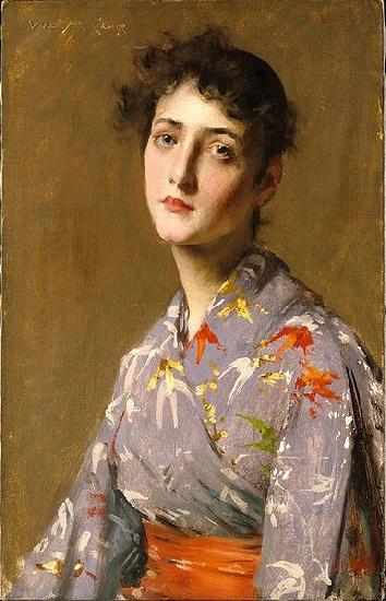William Merrit Chase Girl in a Japanese Costume France oil painting art